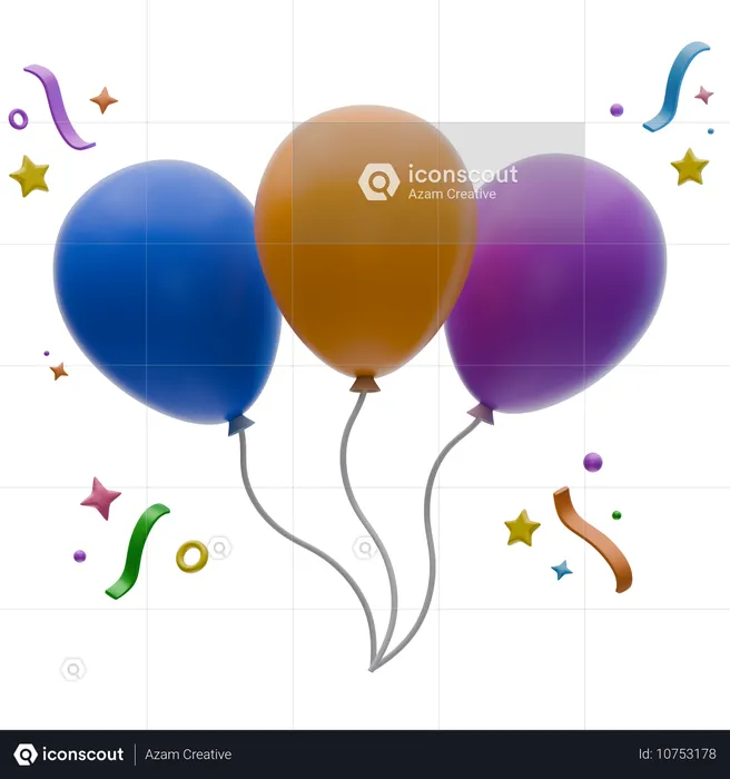 Balloons  3D Icon