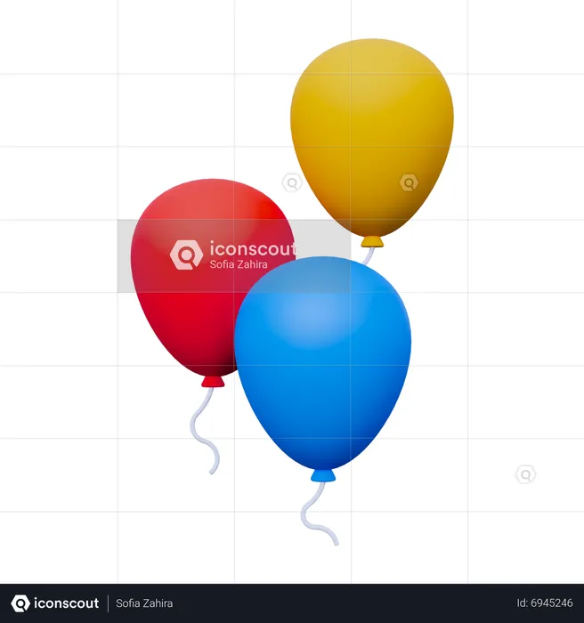 Balloons  3D Icon