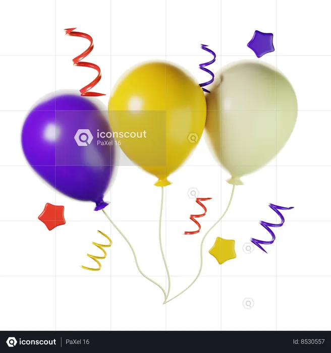 Balloons  3D Icon