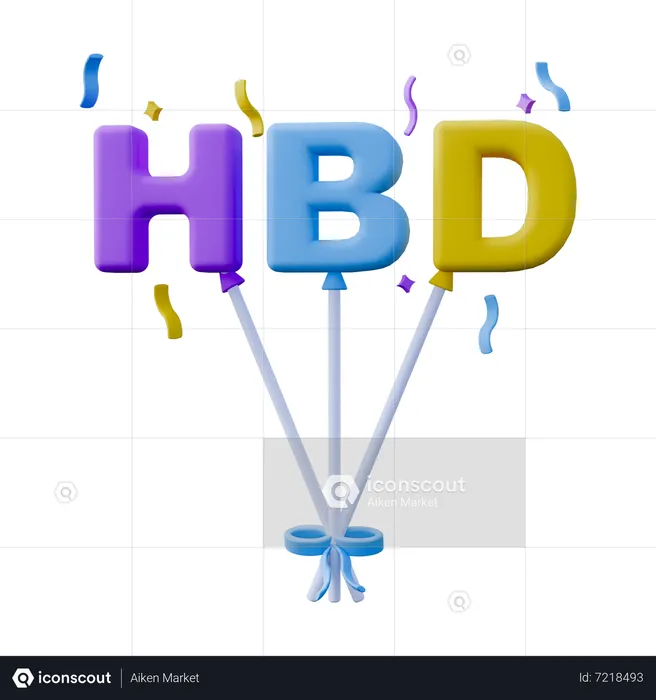 Balões de Feliz Aniversario  3D Icon