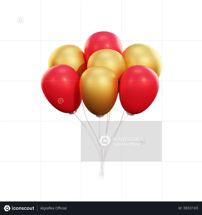 Balões de natal  3D Illustration
