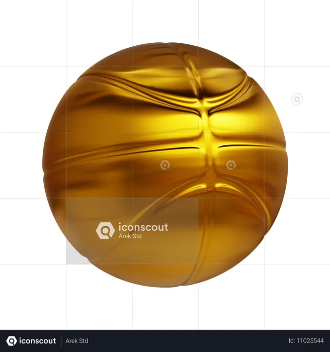 Baloncesto dorado  3D Icon