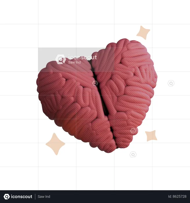 Brain Love  3D Icon