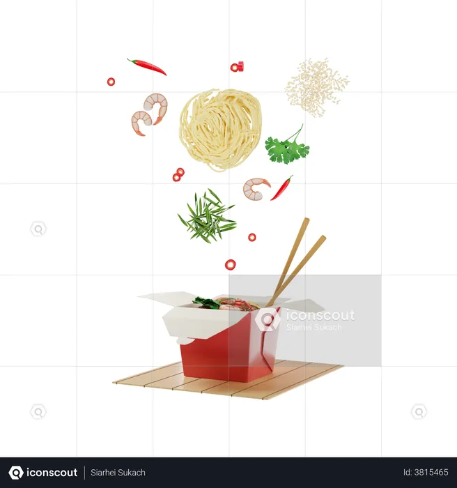 Bamboo Mat  3D Illustration