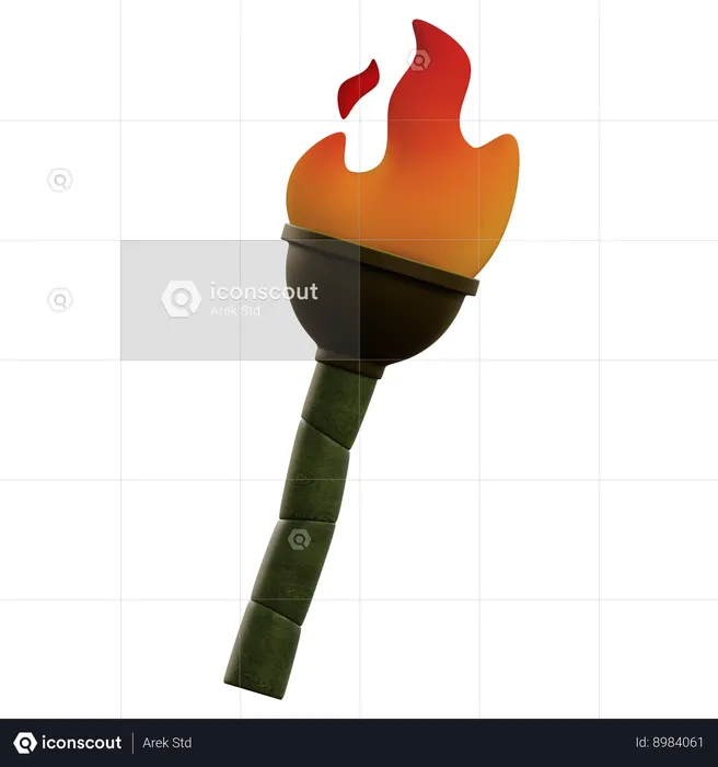 Bamboo Torch  3D Icon