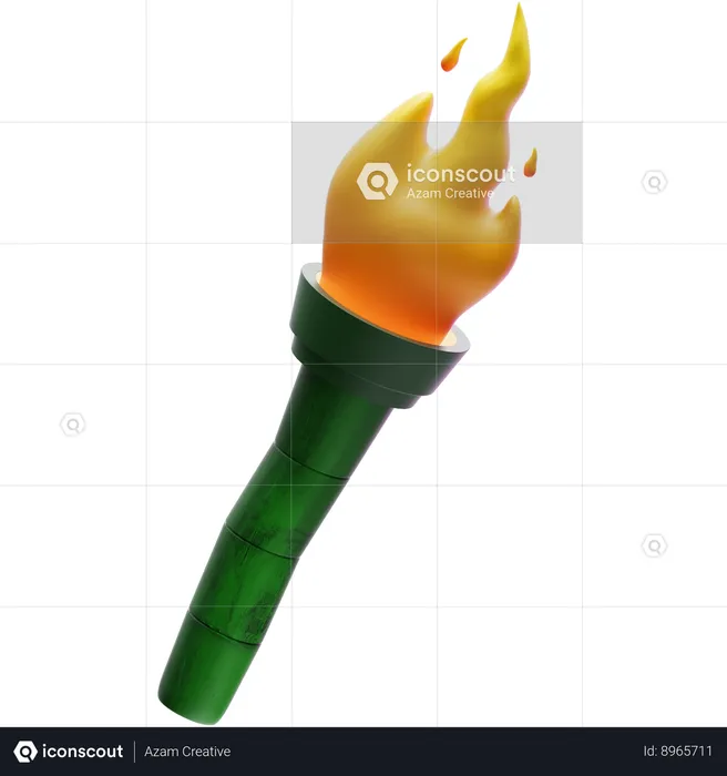 Bamboo Torch  3D Icon