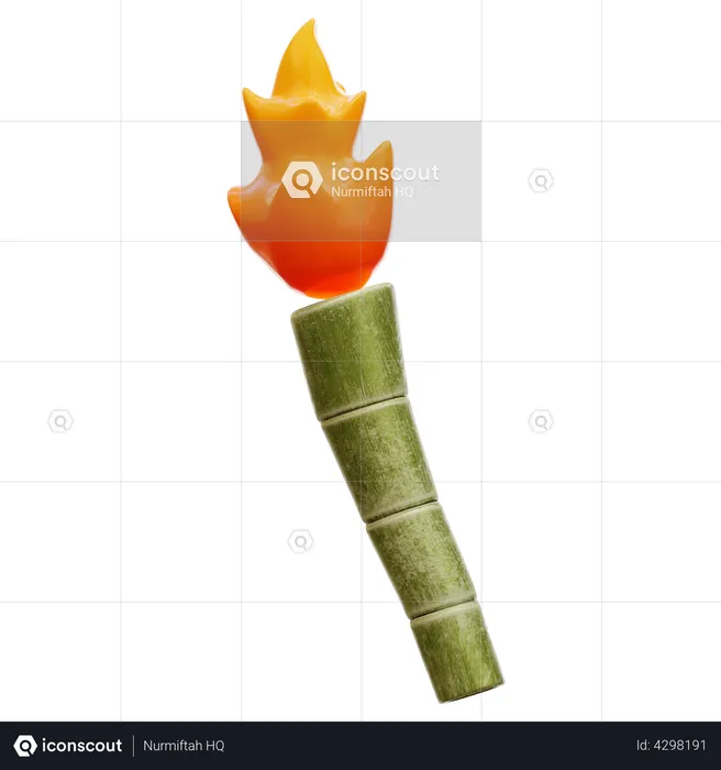 Bamboo Torch  3D Illustration