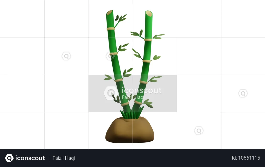 Plante de bambou  3D Icon