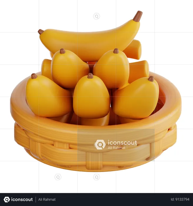 Banana Basket  3D Icon