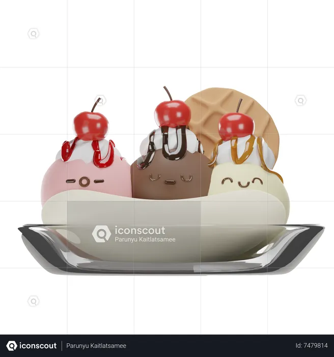 Banana Ice Cream  3D Icon