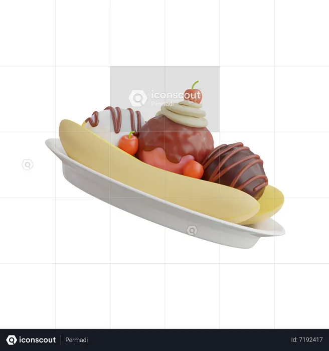 Banana Split  3D Icon