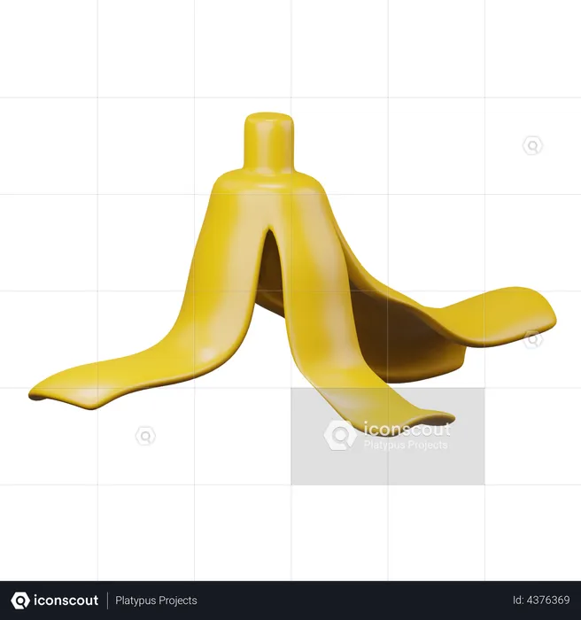 Bananenschale  3D Illustration