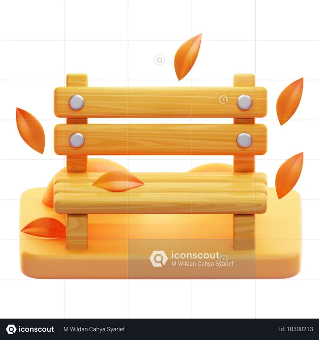 Banc d'automne  3D Icon