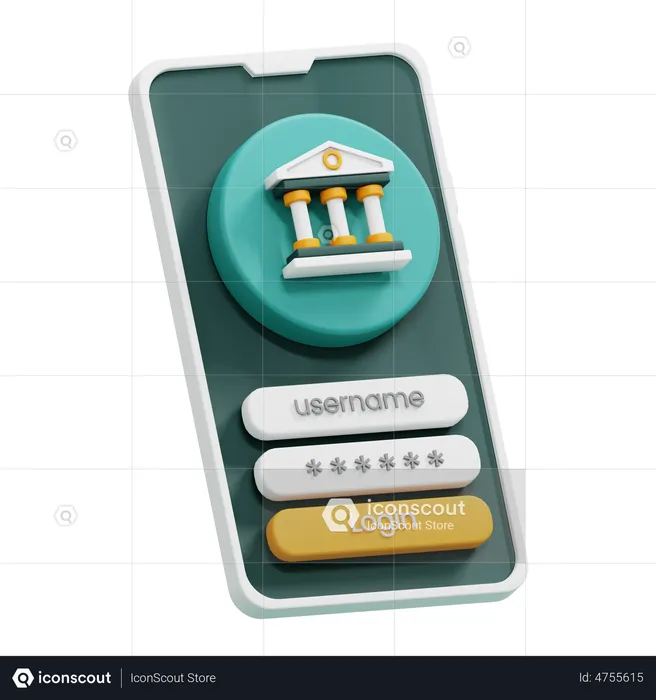 La banca móvil  3D Icon