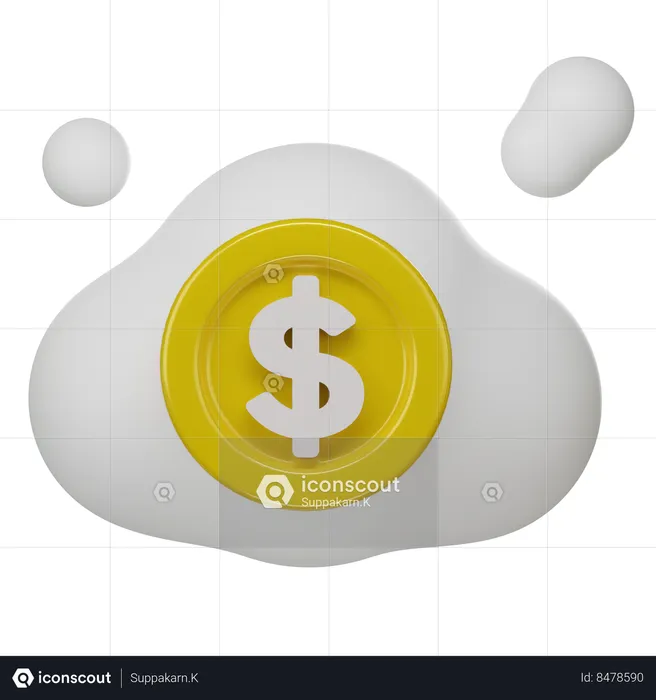 Banca en la nube  3D Icon