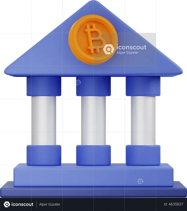 Banco bitcoin  3D Illustration