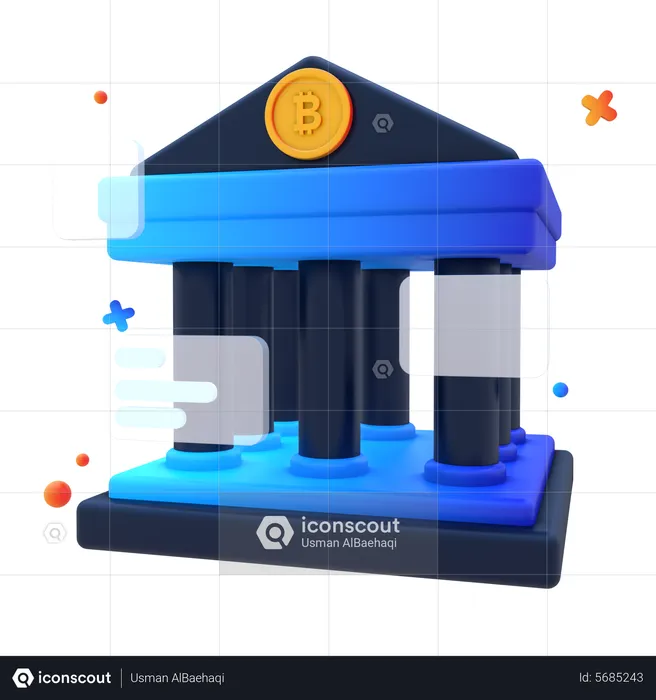 Banco bitcoin  3D Icon