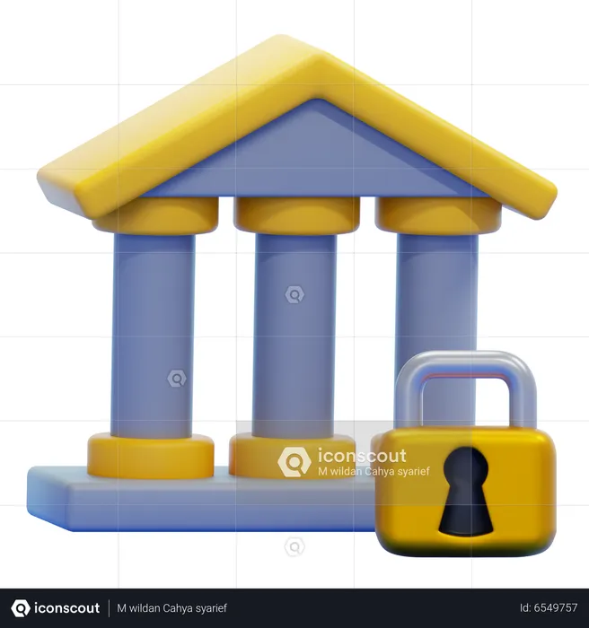 Banco bloqueado  3D Icon