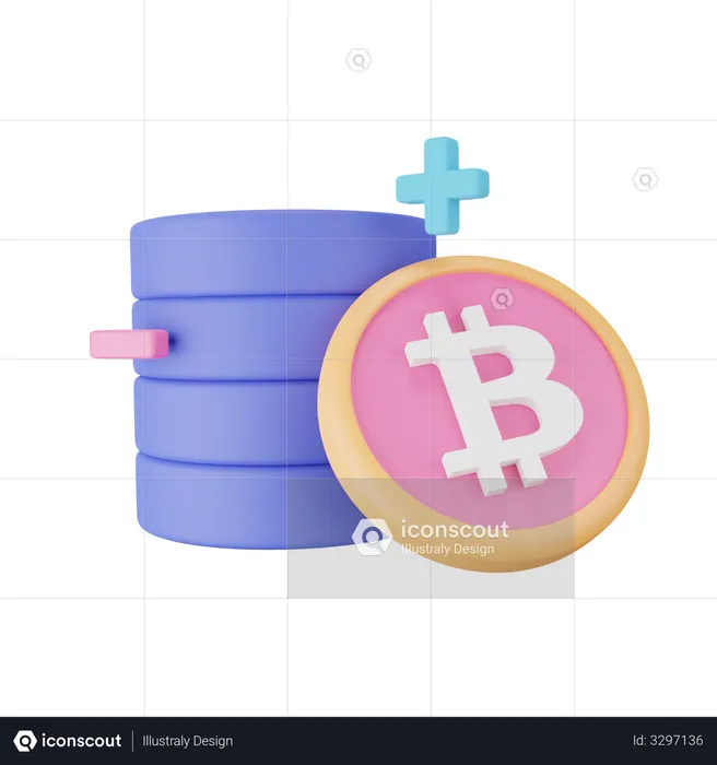 Banco de dados bitcoin  3D Icon