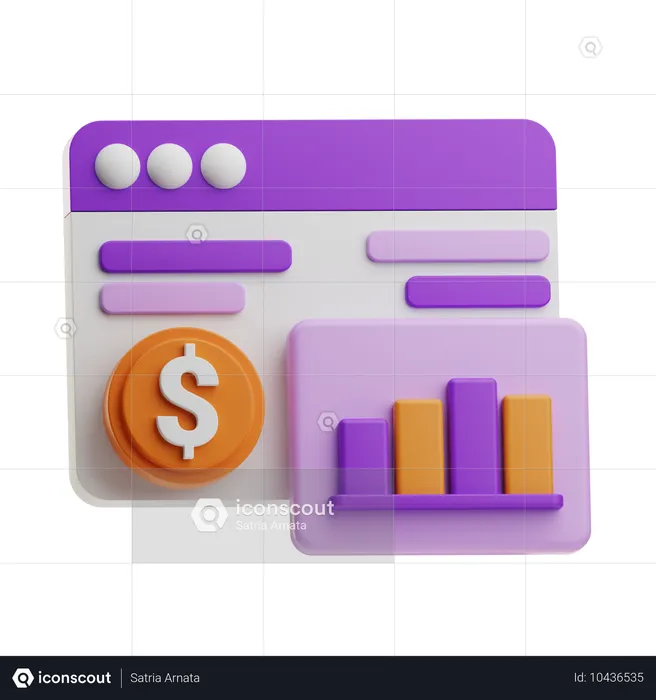 Banco de dados financeiro  3D Icon