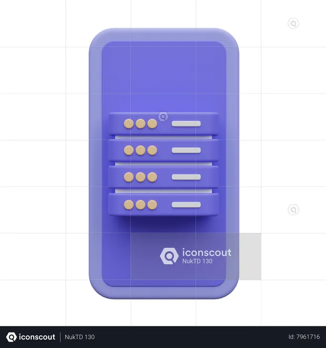 Banco de dados móvel  3D Icon