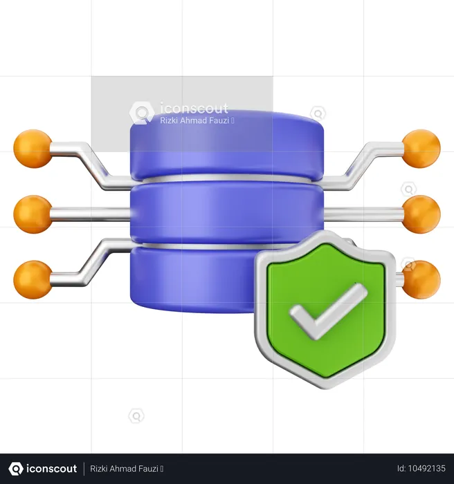 Proteção de segurança de banco de dados  3D Icon