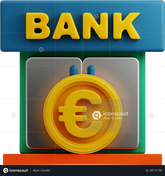 Banco del euro  3D Icon
