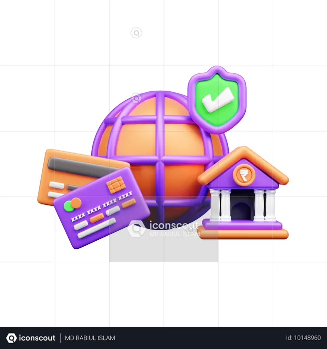 Banco digital  3D Icon