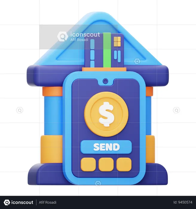 Banco móvil  3D Icon