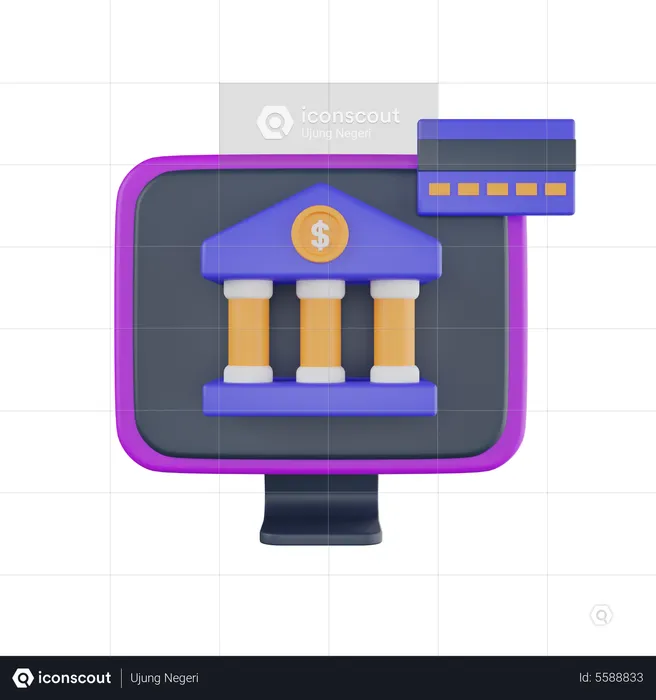 Acesso a operações bancárias via Internet  3D Icon