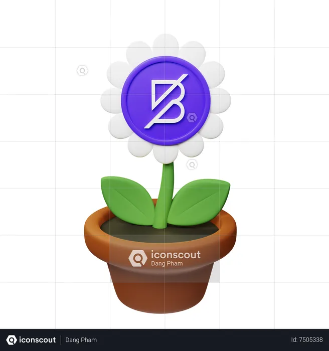 Pot de plante crypto bande  3D Icon