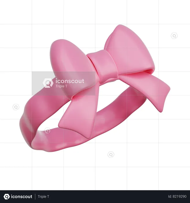 Bandeau à cheveux en ruban rose  3D Icon