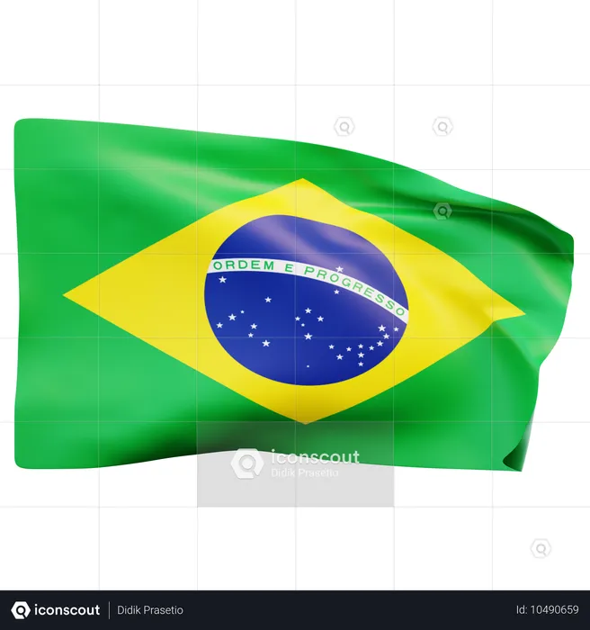 Bandeira do brasil Flag 3D Icon