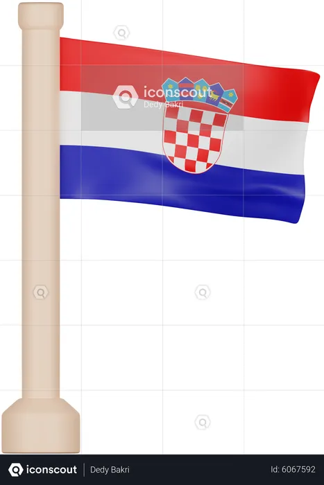 Bandeira da Croácia Flag 3D Icon