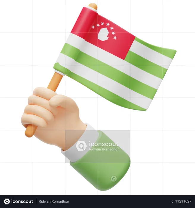 Bandeira da Abkhazia Flag 3D Icon