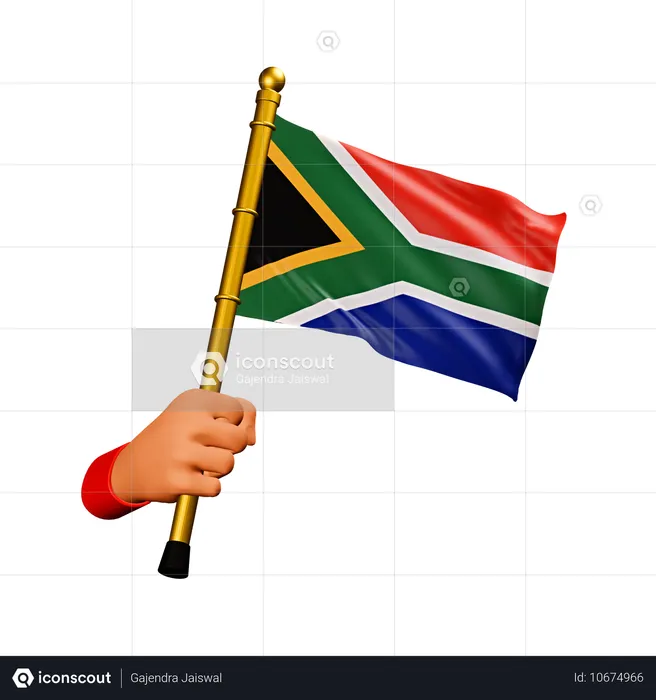 Bandeira da África do Sul Flag 3D Icon