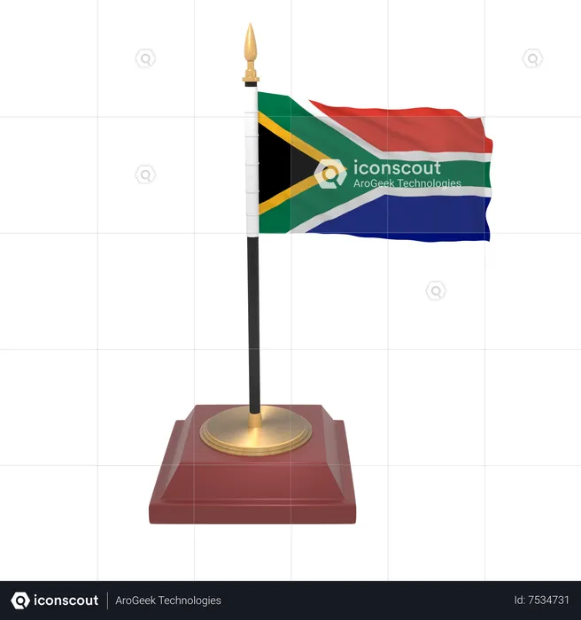 Bandeira da África do Sul Flag 3D Icon