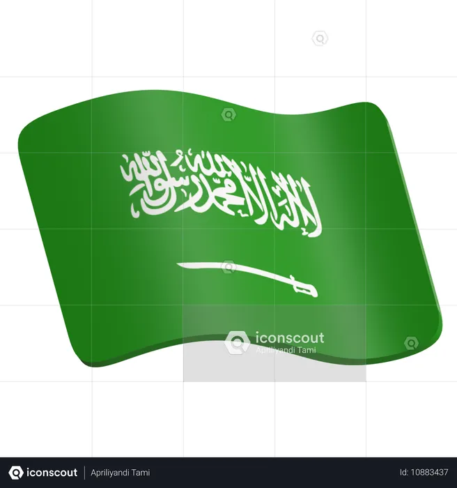 Bandeira da Arábia Saudita  3D Icon