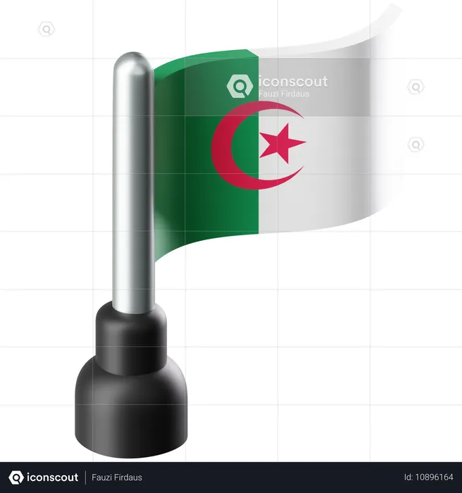 Bandeira da Argélia Flag 3D Icon