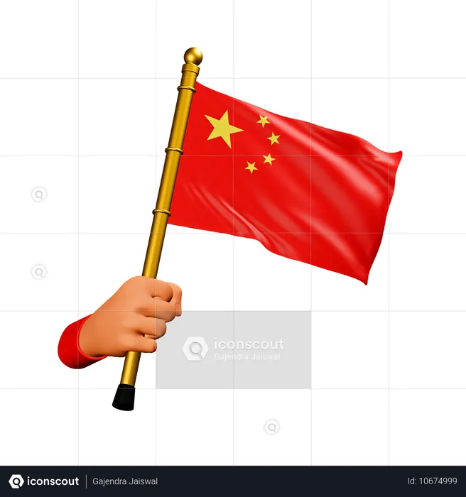 Bandeira chinesa Flag 3D Icon