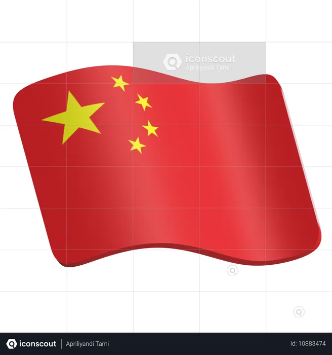 Bandeira chinesa  3D Icon