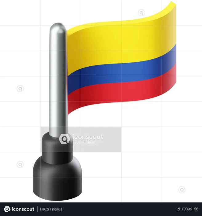 Bandeira da Colômbia Flag 3D Icon