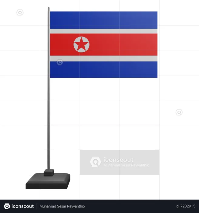 Bandeira da Coreia do Norte  3D Icon