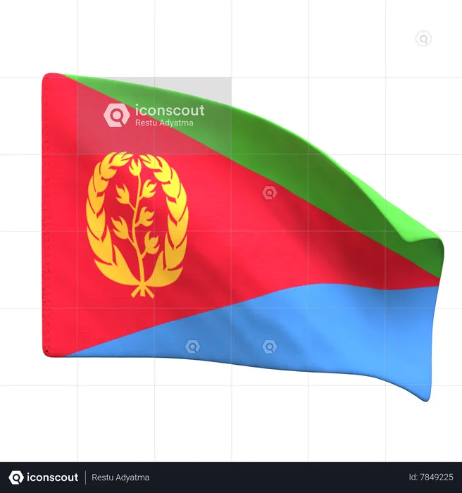 Bandeira da eritreia Flag 3D Icon