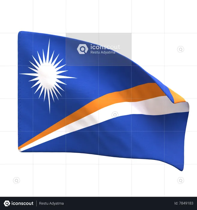 Bandeira da ilha marshall Flag 3D Icon