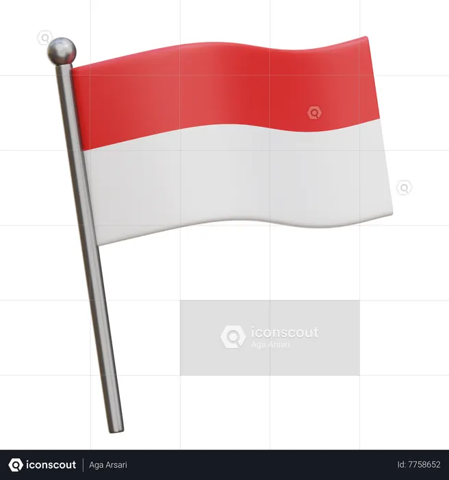 Bandeira da indonésia  3D Icon