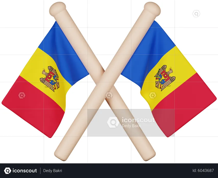 Bandeira da Moldávia Flag 3D Icon