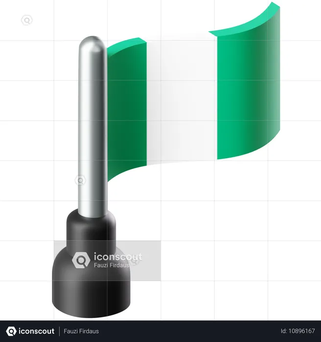 Bandeira da Nigéria Flag 3D Icon