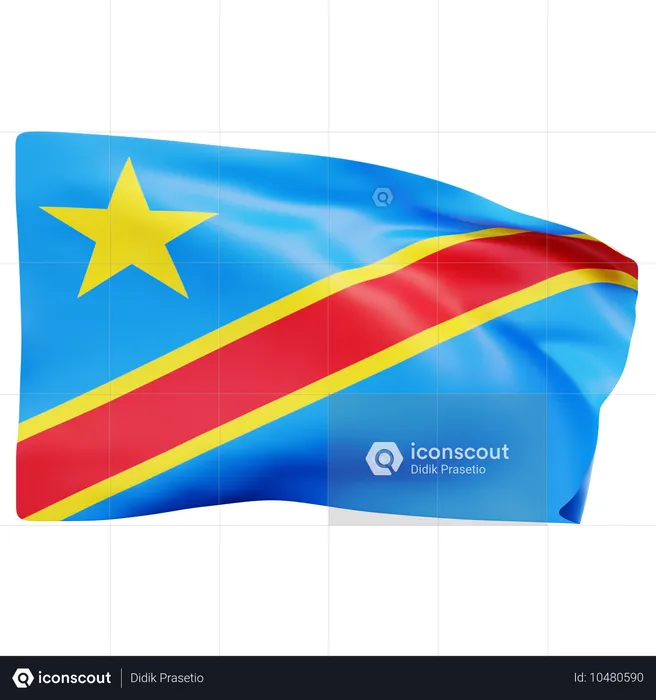 Bandeira da república do congo Flag 3D Icon