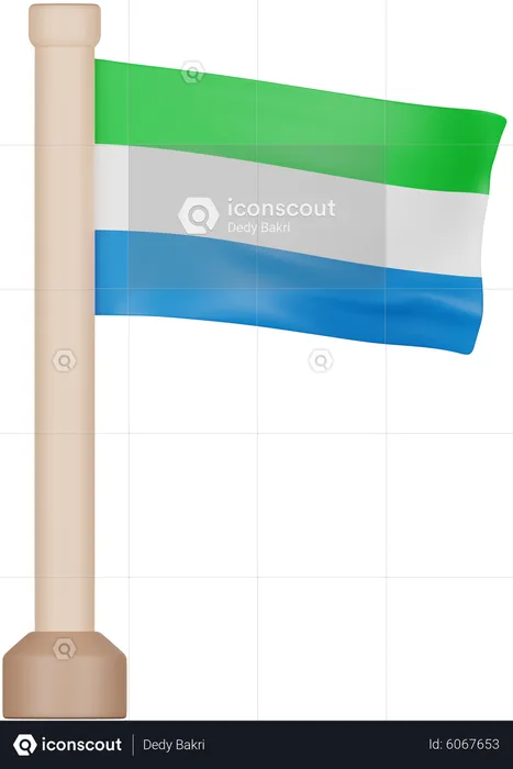 Bandeira de serra leoa Flag 3D Icon